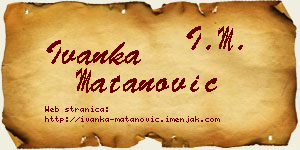 Ivanka Matanović vizit kartica
